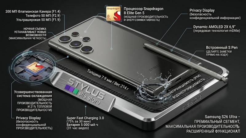 Смартфоны Samsung S26 Ultra: как выбрать и основные характеристики