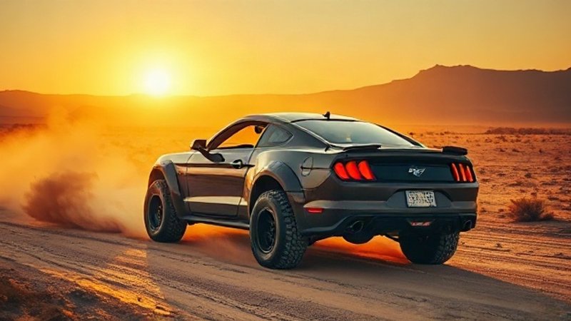 Экстремальный проект: Ford создает внедорожный вариант Mustang Baja с мощным мотором V8 Реалистичное фото брутального спортивного фастбека Ford Mustang Baja с