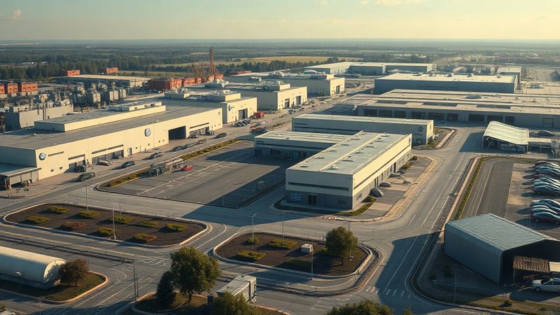 Радикальные меры Volkswagen: концерн закроет заводы и сократит 50 тысяч работников Крупный автомобилестроительный комплекс Volkswagen с испытательными пл