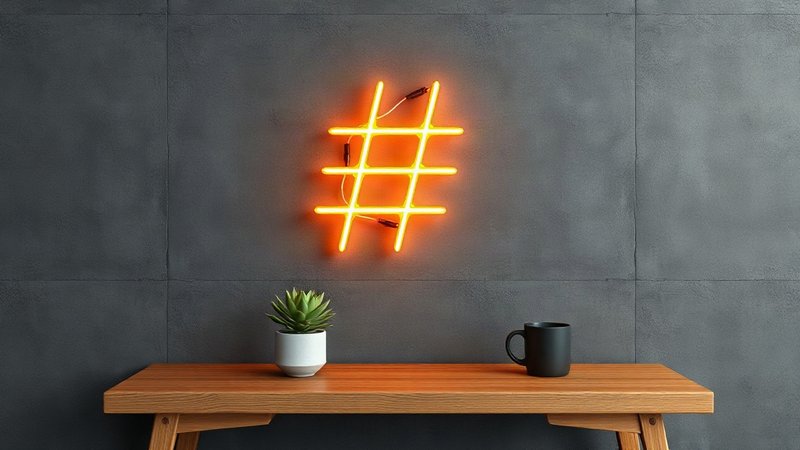 Анатомия хэштегов в Instagram: как выставить органическую навигацию и привлечь целевых подписчиков Световая инсталляция в виде символа решетки хэштега на кирпичной стене