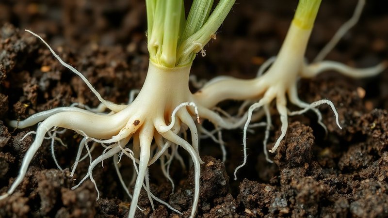 Микориза на дачном участке: как природные симбиотические грибы усиливают корни растений Белоснежные тонкие нити мицелия микоризы, плотно оплетающие корни моло