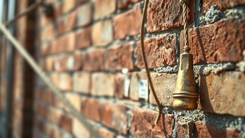 Урок плотницкого отвеса: Почему верность внутренней вертикали защищает от перекосов Старинный бронзовый плотницкий отвес висит на тонкой нити возле кирпич