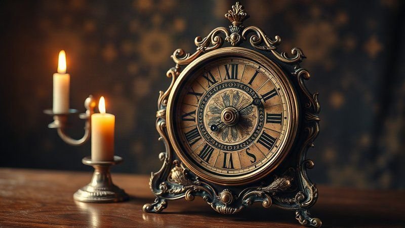 Каминные часы вечности: тиканье звездного времени Старинные каминные механические часы с лунными фазами и знаками зодиак