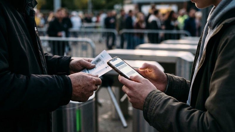 Проверка билетов и документов на входе в концертный зал.